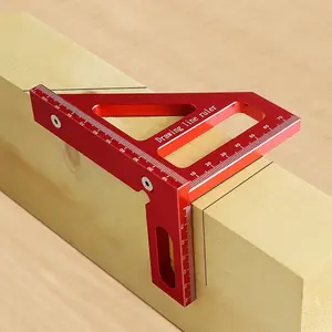 3D Multi-Angle Measuring Ruler, Precision 45/90 Degree Woodworking Square, Aluminum Alloy Miter Triangle Ruler and Layout Measuring Tool for Engineer, Carpenter, Construction Use, Metric