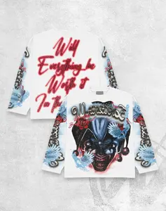 Y2K Graphic "Will Everything Worth?" Personalize Printed Tshirt/Sweater Casual Cotton