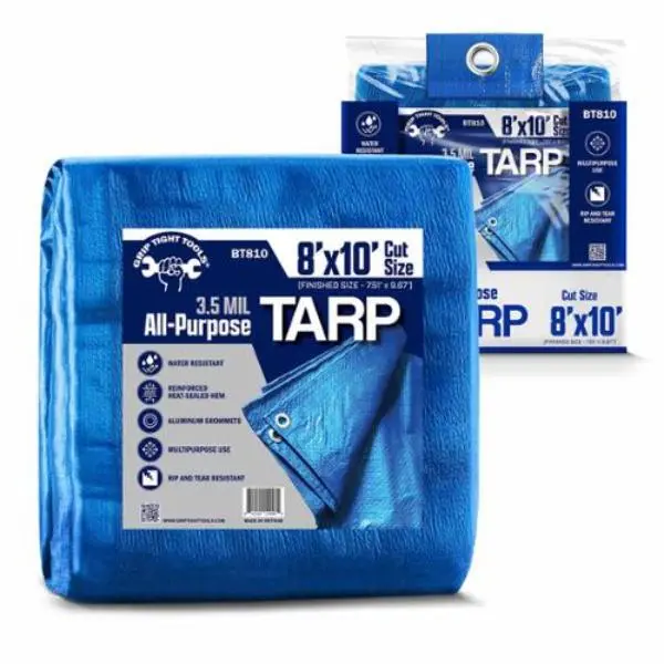 Grip Tight Tools BT810 8 x 10 ft. Medium Weight Blue Tarp