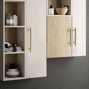 40pcs Gold Cabinet Handles, Wardrobe, Drawer, Kitchen Cabinet Handles, Stainless Steel Brushed Plated Handles, Powder Coated, Includes Installation Screws, Eas