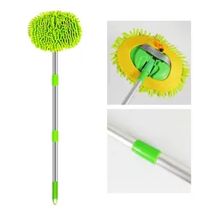 Soft Chenille Car Wash Brush Set Scratch-Free Cleaning System with Extendable Long Handle for Cars RV SUV Trucks Paint Protection Safe Washable