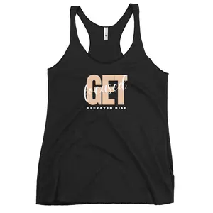 Women's Racerback Black Tank Top - Get Focused