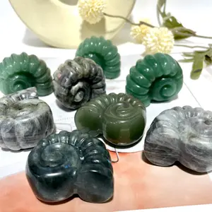 Labradorite Green Aventurine Snail Crystal 3CM 5CM Healing Crystal Home Decoration From IG Crystal