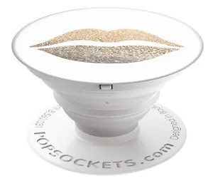 PopSockets: Collapsible Grip & Stand for Phones and Tablets - Gold Lips