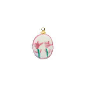 Pink Tulip Ceramic Charm