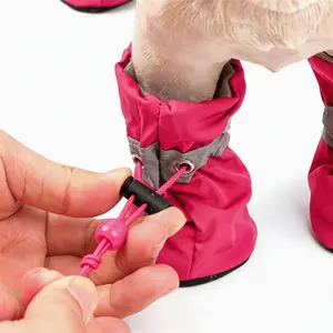 4-Pack All-Season Dog Boots with Anti-Slip Soles, Elastic Drawstring & Reflective Straps – Year-Round Paw Protectors for Indoor/Outdoor Use, Fits Small to Medium Dogs