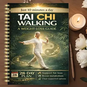 1Pc 10 Minutes Daily Tai Chi Walking Program Seniors Metabolism Boost Workbook Indoor Outdoor Gentle Fitness Improve Balance Beginner Friendly Item