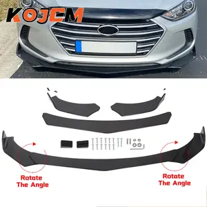 Fits Universal Gloss Black Front Bumper Lip Spoiler Splitter Body Kits 3PC
