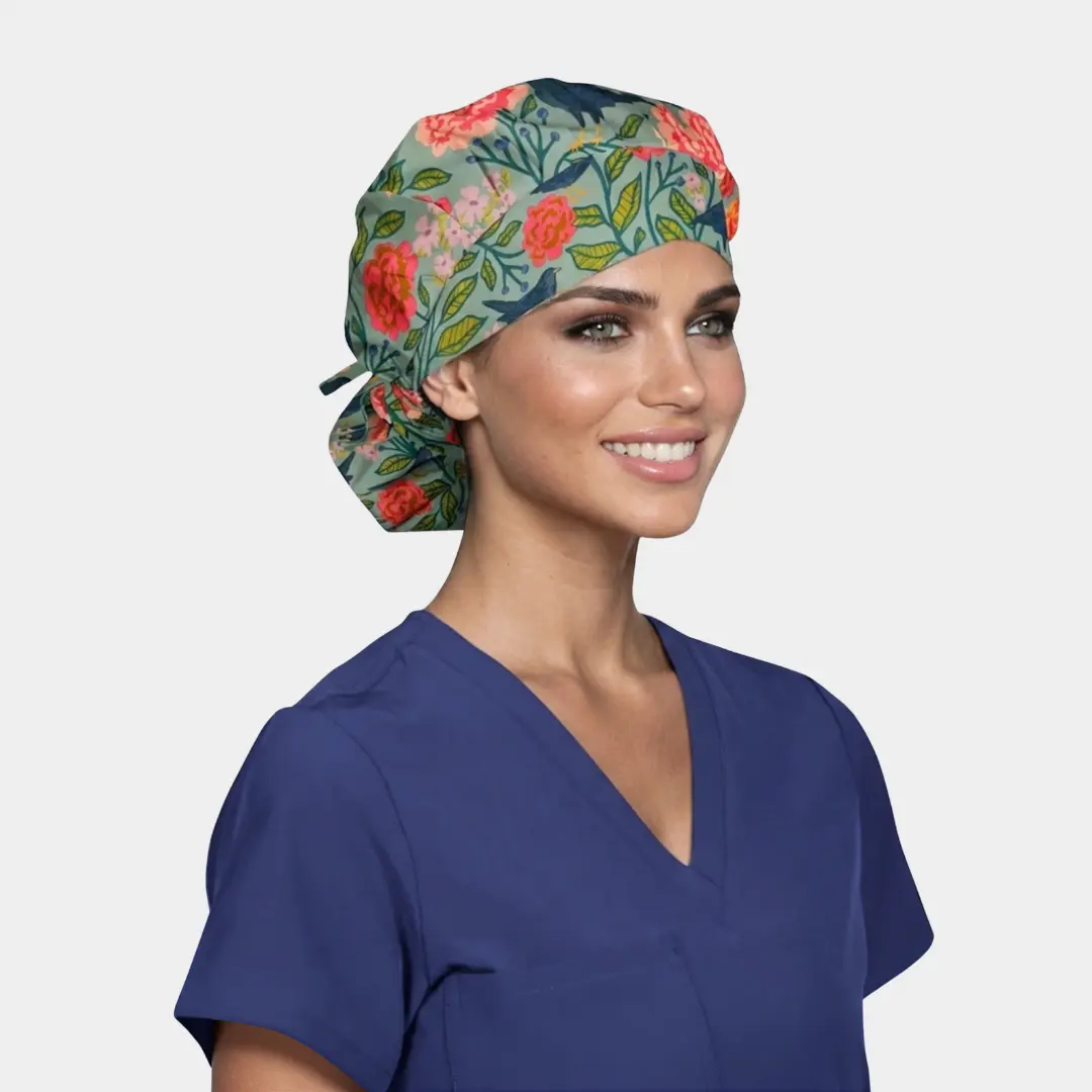 Whistling Willows Poppy Bouffant Surgical Scrub Hat