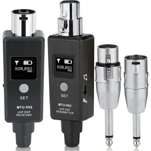 Transmitter And Receiver For Dynamic Microphones And Music Sources, UHF  XLR Adapter System, 48k Frequency Signal Transmission,USB Recharge Capable, 100  Range