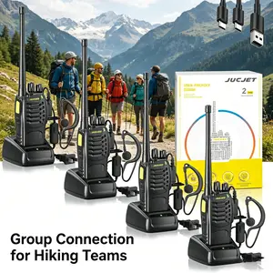 Cruise & Travel Must Haves! Rechargeable Walkie Talkies 4 Pack with Headsets, Clear Sound Long Range 2 Way Radios, Essential Travel Gadget, US Stock