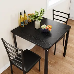 Space-Saving Dining Table Set for 2, Modern Rectangular Table & Chairs with Contemporary Sleek Design, Perfect for Small Apartment, Dining Room and Home Bar