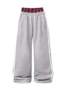 Men's Casual Fashion Loose-Fitting Straight-Leg Pants, Drawstring Waist Design, Graphic Pattern, Fitted Style for Fall & Winter
