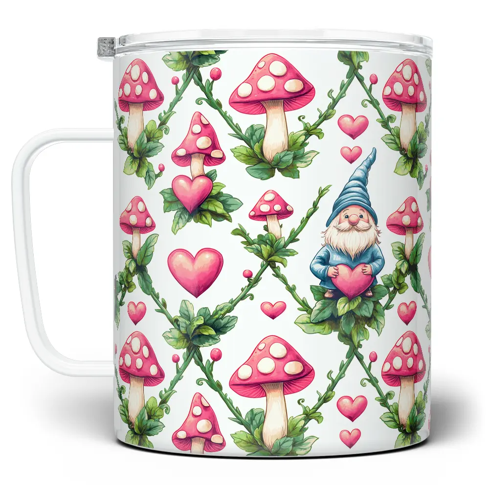 LOFTIPOP Valentine Gnome Mug, Cute Gnome Mushroom Cup, Designed and Printed in the USA by Loftipop