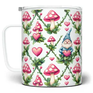 LOFTIPOP Valentine Gnome Mug, Cute Gnome Mushroom Cup, Designed and Printed in the USA by Loftipop