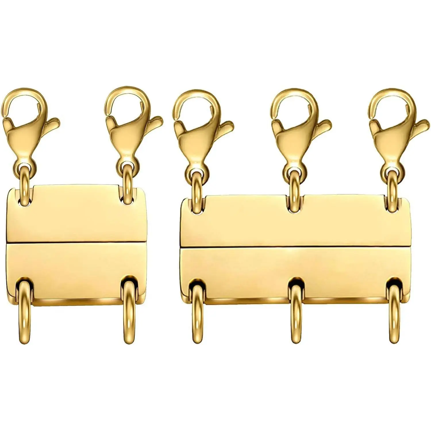 Necklace Separator for Layering|Multi Necklace Layering Clasp Gold and Silver|Magnetic Necklace Clasp for Layered Look, Necklace Connectors for Multiple Necklaces