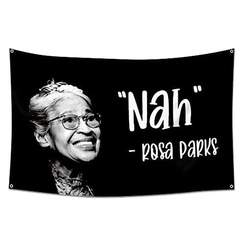 Rosa Parks Print Wall Tapestry - 3x5ft Heavy-Duty 150D Polyester with Brass Grommets, Home Decor Hanging Wall Art for Bedroom Dorm Man Cave Indoors