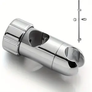 1pc Shower Head Holder, Adjustable 30-32mm (1.18-1.26in) Diameter Hand Shower Holder Bracket for Slide Bar, Detachable Slider Clamp Bathroom Replacement, 361 Degree Rotation Sprayer Holder, Silvery, Bathroom Accessories, Bathroom Brackets, Christmas