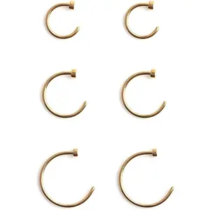 6-18pcs 18 Gauge Stainless Steel    Earrings Lip Nose Hoop Ring Unisex 6mm 8mm 10mm