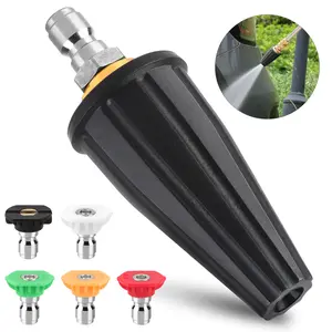 High Pressure Washer Rotating Turbo Nozzle - Rotating Spray Tip with 5Pcs Quick-Connect Tips,4000PSI,1/4" Quick Connect for Garden Car Cleaning, Washer gun Nozzle