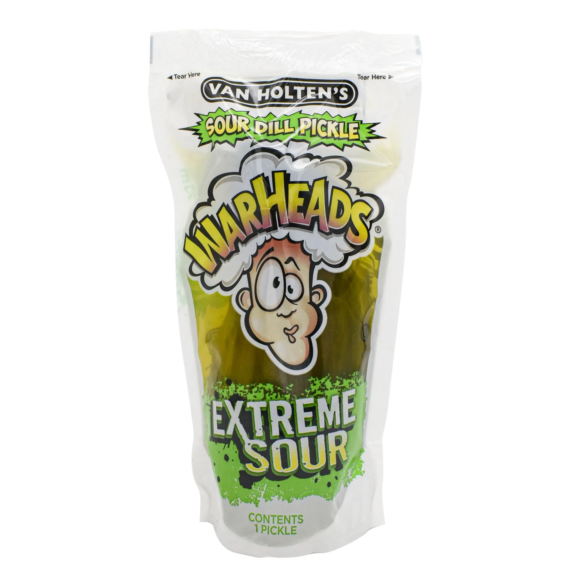 WARHEADS Extreme Sour Pickled Pickle, Crunchy Pantry Food Preserve WARHEADS Extreme Sour Pickled Pickle, Crunchy Pantry Food Preserve