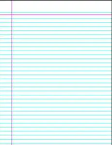 School Smart 085441 White Sulphite Printed Paper - Ruled Pages Paper with Red Margin and Headline, 8x10.5 in - Office Stationery for School Use, Printed Paper Paper