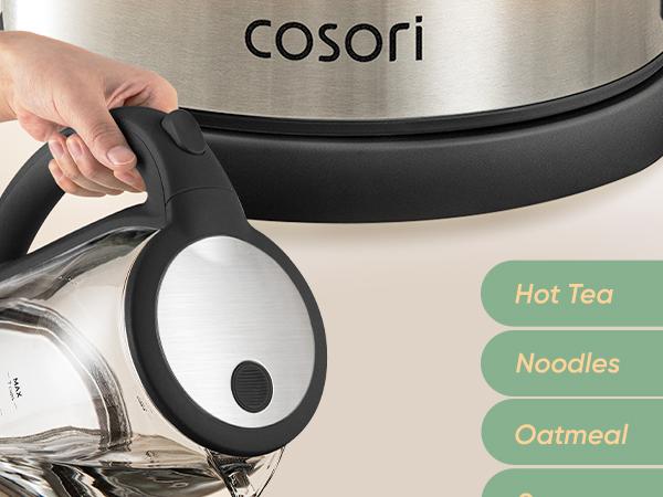 COSORI Electric Glass Kettle, 1.8Qt/1500W, No Plastic Filter & Spout, Auto Shut Off, Black, Hot Water Boiler for Coffee&Tea, College Dorm Essential GK-172/173 COSORI Electric Glass Kettle, 1.8Qt/1500W, No Plastic Filter & Spout, Auto Shut Off, Black, Hot Water Boiler for Coffee&Tea, College Dorm Essential GK-172/173