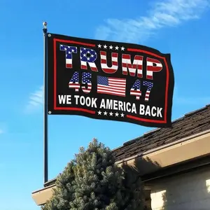 Trump 45th 47th President Flag Trump 2025 Flags  Outdoor Double Sided We Took America Back Flags for Bedroom Room Yard House Decorations Banner