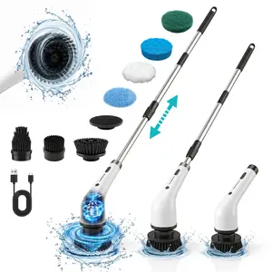 Electric Spin Scrubber, Cordless Shower Scrubber Full-Body IPX7 Waterproof, Electric Cleaning Brush with 4 Replaceable Brush Headsand 3 Adjustable Extension Handle, 2-Speed for Bathroom, Kitchen, Toilet, Window, Pool, tiktok shop deals