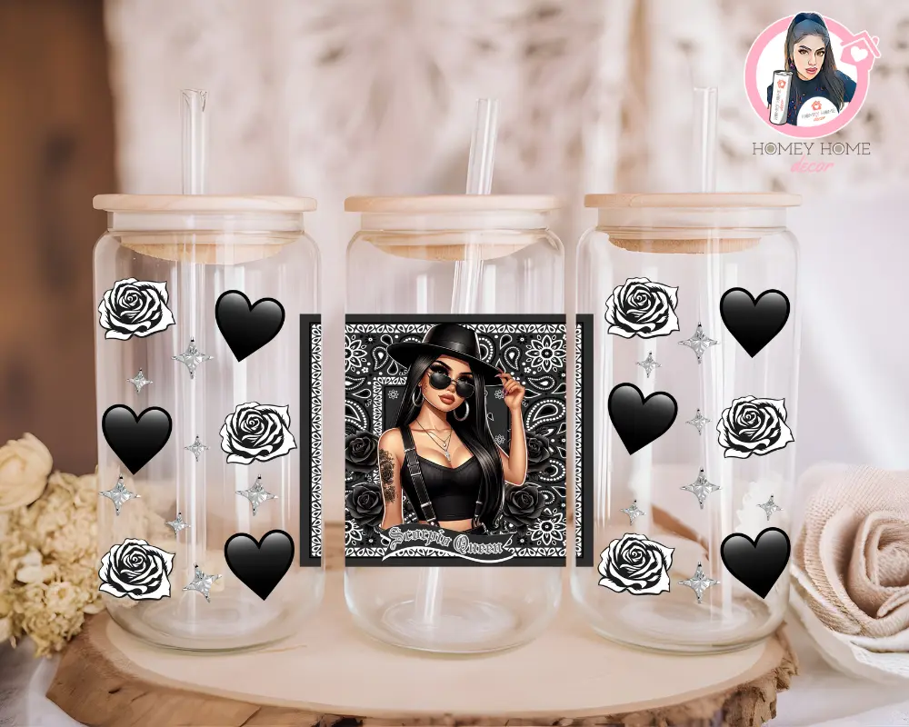Zodiac Queen 16oz glass cup