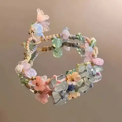 Hand-woven natural stone bracelets, bohemian style, natural stone ladies bracelets, unique fun bracelets, friendship bracelets for friends, daily jewelry gifts, Christmas gifts