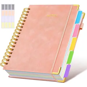 Elegant Spiral Notebook Diary, Detachable Tabs, 300 Pages Leather B5 Size, Ideal for School Notes, Women's Journal, Office Supplies, Gift