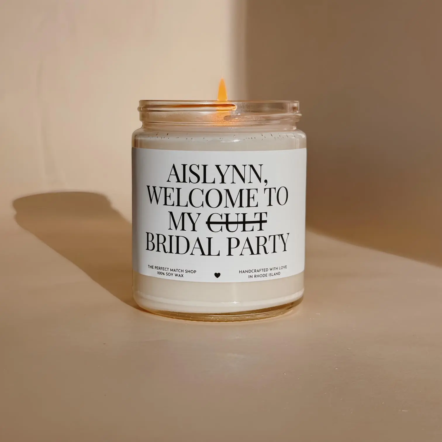 Custom bridesmaid candle Welcome to my cult Bridesmaid Gift Bridesmaid Box bridesmaid proposal Bridal Party Gifts