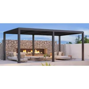 Garvee Louvered Pergola, Outdoor Pergola with Adjustable Louvered Roof, Reinforced Aluminum Frame, Integrated Drainage System, Hardtop Gazebo for Patio