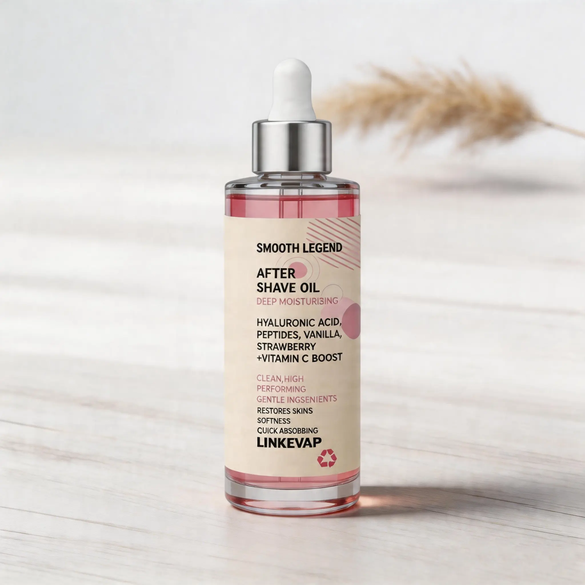LINKEVAP Strawberry & Vanilla After Shave Oil – Moisturizing & Soothing Oil for Smooth, Hydrated Skin, Ideal for Women’s Shaving Care