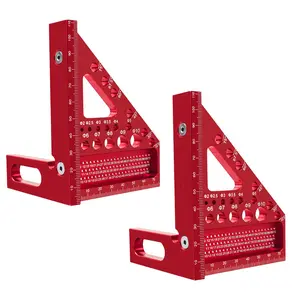 Multi-Angle Measuring Ruler,45/90   Alloy Woodworking Square Protractor,Drawing Line Ruler, Miter Triangle Ruler  Layout Measuring Tool for Engineer Carpenter.