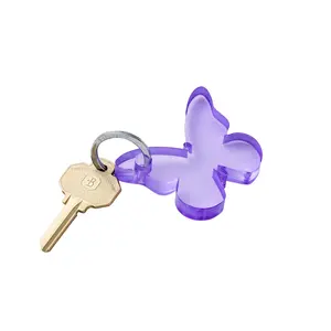 OVENTURE Purple Butterfly Acrylic Keychain - Lightweight Durable & Stylish Charm for Keys or Bags - Perfect Gift for Butterfly Lovers