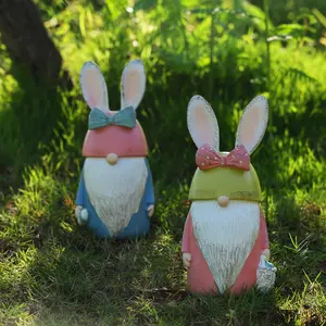 New Easter Bunny Gnome Ornament Outdoor Garden Decoration Cute Cartoon Resin Craft