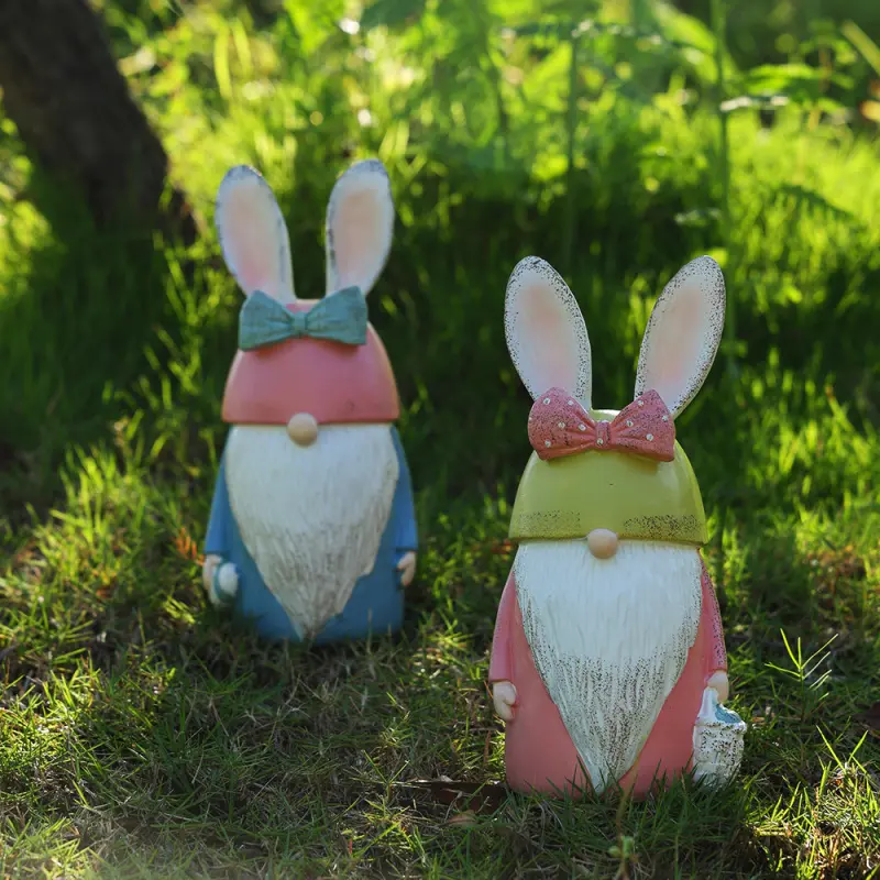 New Easter Bunny Gnome Ornament Outdoor Garden Decoration Cute Cartoon Resin Craft