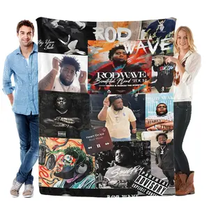 Rod Wave "Stain Guard" Luxury Blanket Soft Polyester Throw for Worry-Free Listening Elevates Room Decor Lasts All Seasons