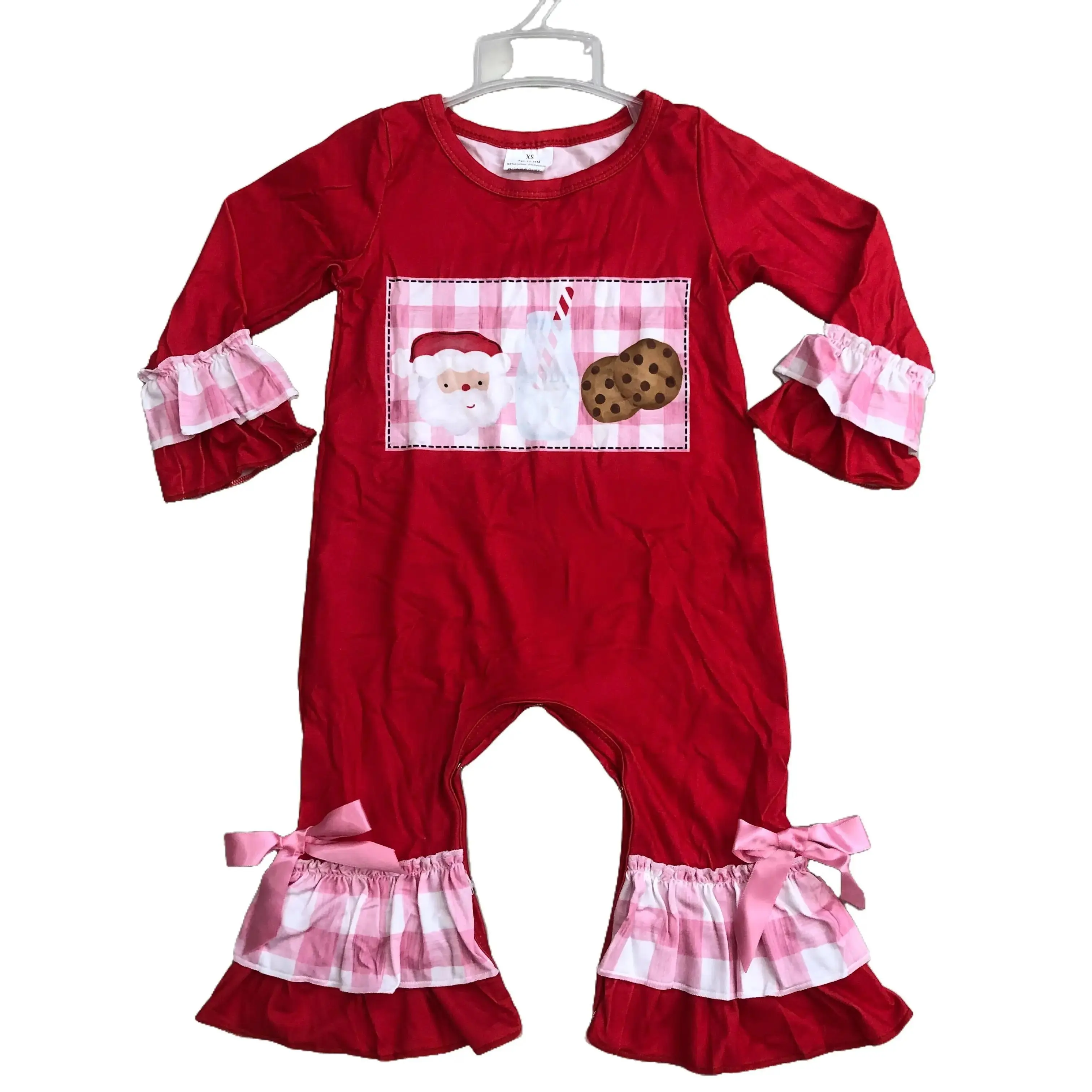 Baby Girl Christmas Onesie Bodysuit, Long Sleeve Ruffle Romper with Gingerbread Print, Milk Silk Toddler Outfit, Toddler Onesies, Infant Toddler Clothes, Built-In Onesie Baby Girls Bodysuits & One-Pieces