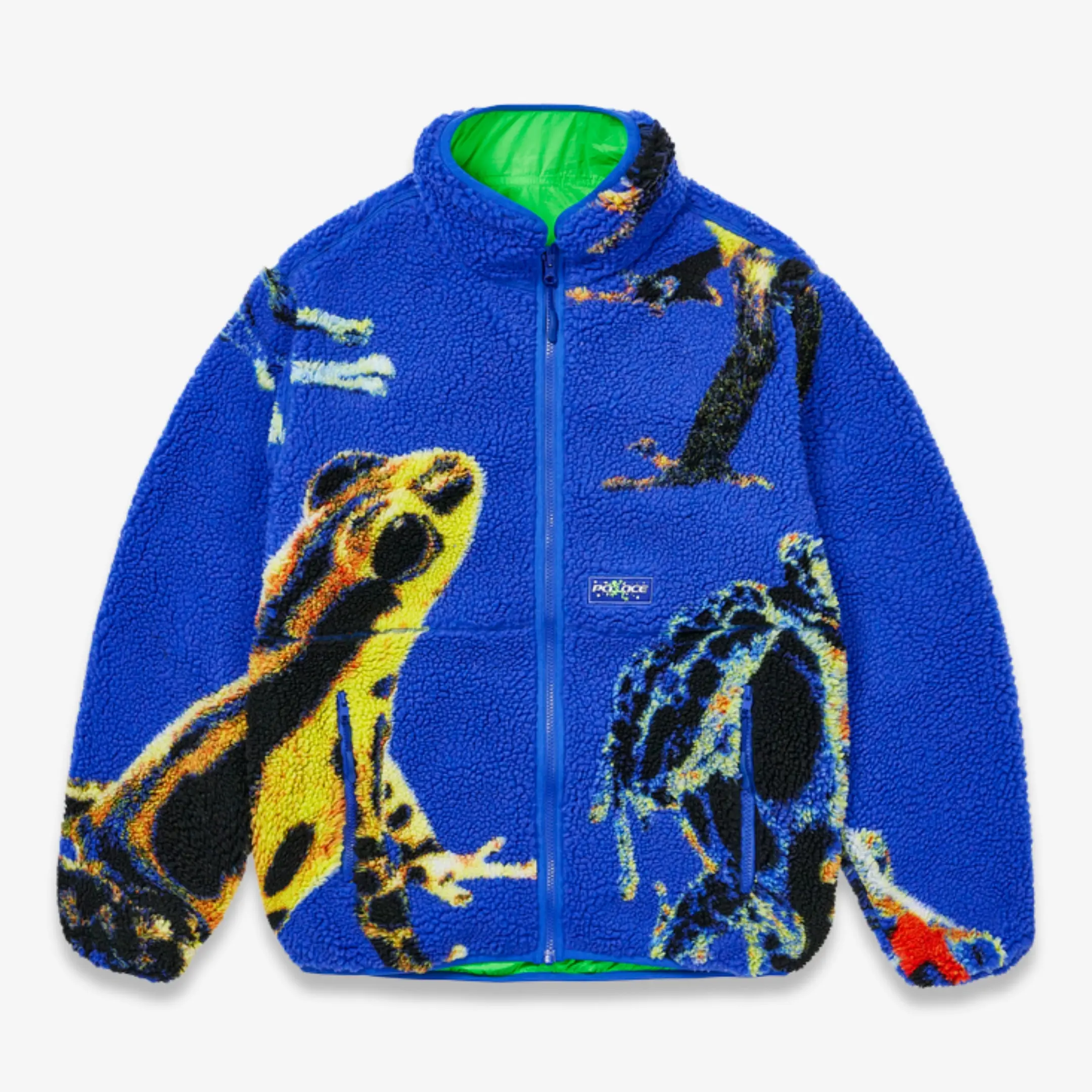 Palace 'Frogger' Reversible Fleece Jacket Blue Frog (FW25