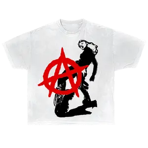 Anarchy white T-Shirt, Arnuki, opium, y2k, red and black, fashion, streetwear t-shirt men