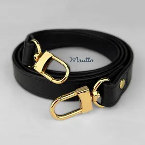 Black Pebble Leather Strap - 3/4 inch Wide (19mm) - Short Shoulder to Crossbody Lengths - Customize Your Strap
