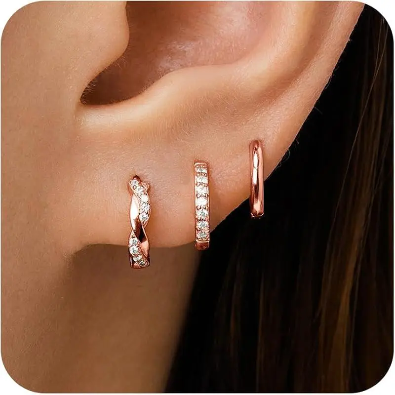 Rose Gold-Twisted Hoop