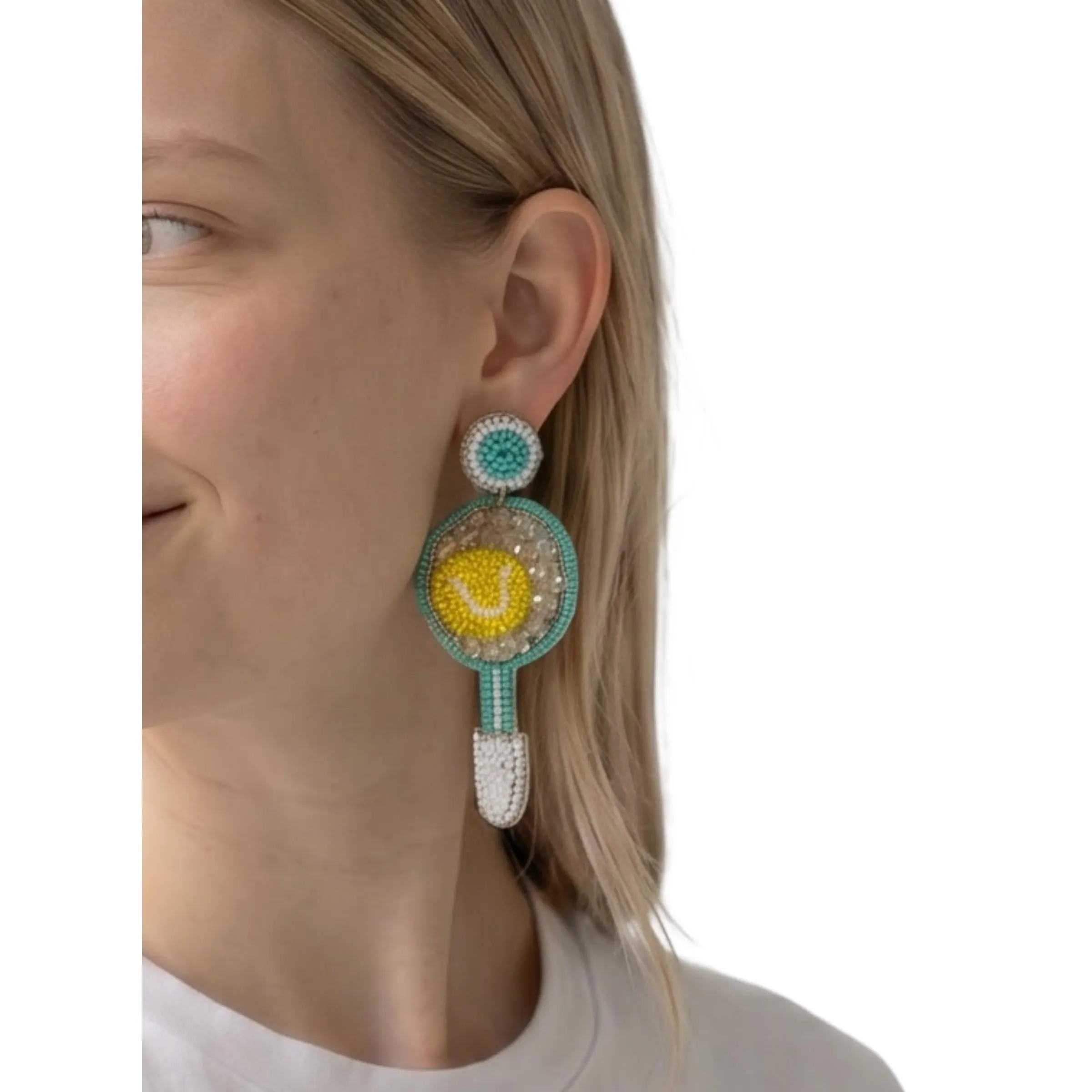 Court Side Sparkle Tennis Earrings