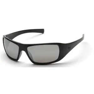 Pyramex Goliath Safety Glasses Black with Silver Mirror Lenses