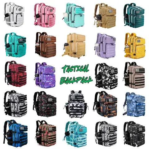 PAKNADA 45L Unisex Multifunctional Sport Backpack - 900D Oxford Waterproof, Durable Heavy-Duty Camo Bag with MOLLE System, Secure Zipper, Gym, Sports, Hydration, Outdoor Missions Gear for Camping, Hiking