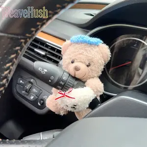 Creative Cartoon Plush Bear Car Seat Belt Shoulder Pad Pendant, Cute Bag Charm & Hanging Ornament, Soft Stuffed Bear Decor for Car Interior & Daily Bags, Perfect Sweet Holiday Gift for Christmas, Birthdays & Daily Surprise Giving