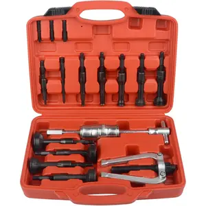 Blind Hole Collet Bearing Puller Set,16 pcs Inner Bearing Extractor Kit with Slide Hammer Insert Bearing Removal Tool